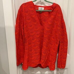 Bright Red V-Neck Sweater